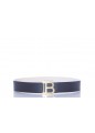 BALMAIN SMOOTH BLACK LEATHER B-BELT