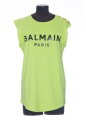 BALMAIN 3 BTN PRINTED LOGO TANK TOP