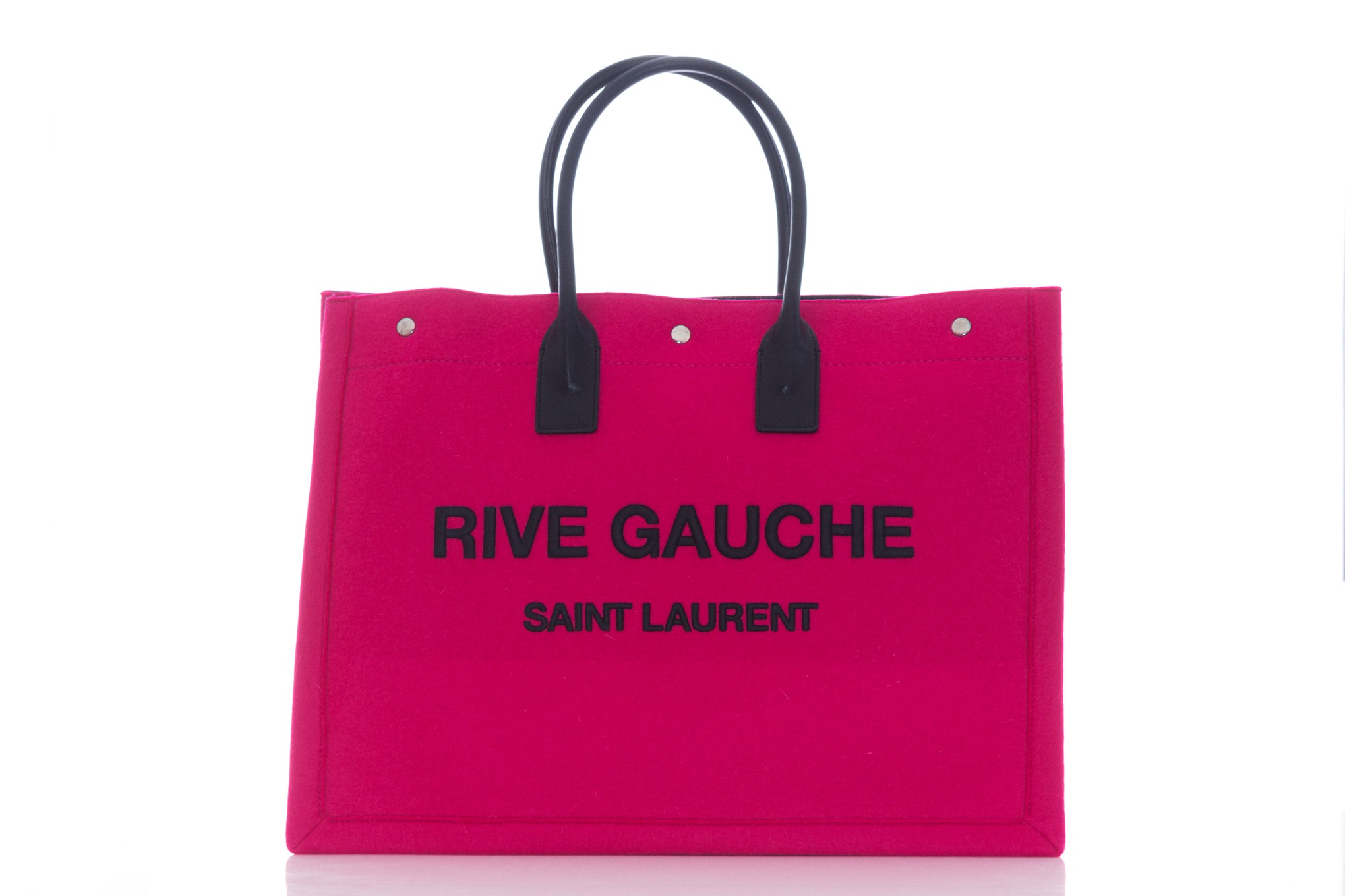 Shop Saint Laurent CABAS RIVE GAUCHE RIVE GAUCHE TOTE BAG IN FELT AND  LEATHER (509415FHVPE4363) by E&Sショップ