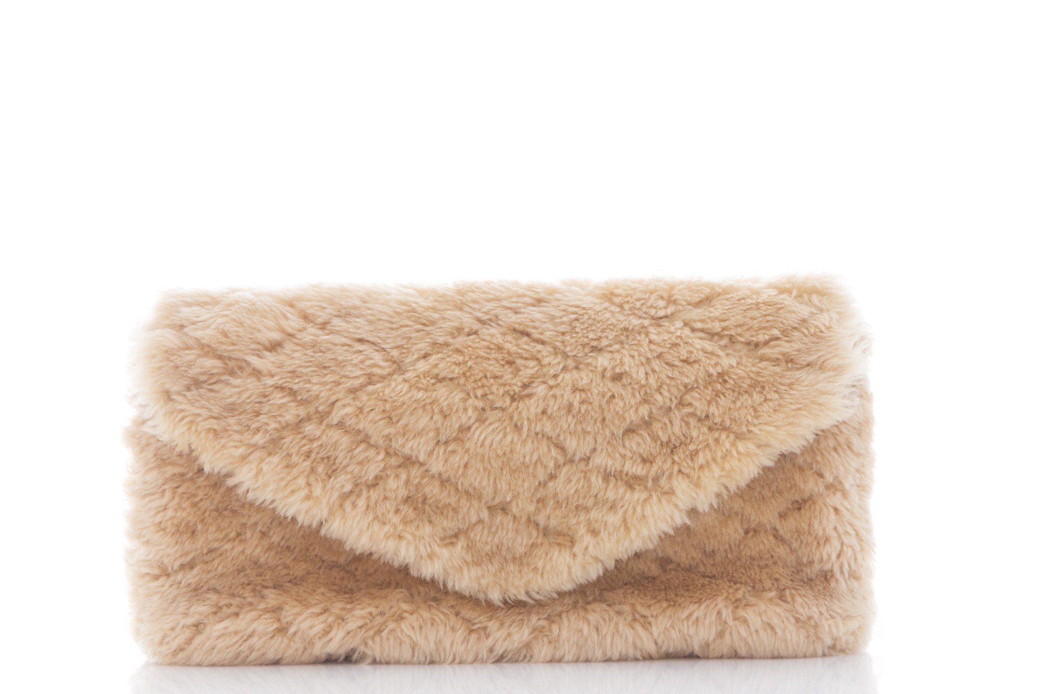 SAINT LAURENT Shearling Lambskin Quilted Sade Puffer Envelope