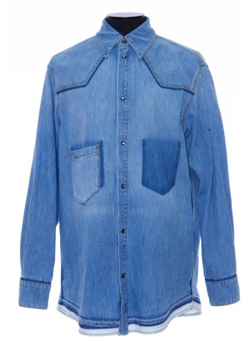 VALENTINO CAMICIA DENIM CON RISERVE DENIM