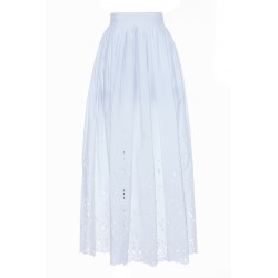 CHLOÉ JUPE BRODERIE ANGLAISE ON COTTON POPLIN