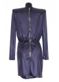 BALMAIN LONG SLEEVES JERSEY DRAPED SHORT DRESS