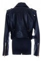 BALMAIN CROPPED BELTED LEATHER BIKER JACKET