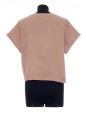 BALMAIN CROPPED SS BALMAIN FLOCK DETAIL T-SHIRT