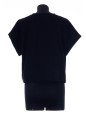 BALMAIN CROPPED SS BALMAIN FLOCK DETAIL T-SHIRT