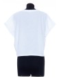 BALMAIN CROPPED SS BALMAIN FLOCK DETAIL T-SHIRT