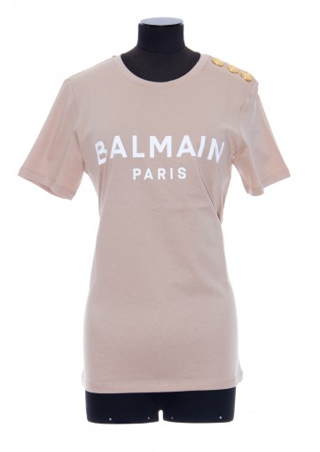 BALMAIN SS 3 BTN PRINTED BALMAIN T-SHIRT