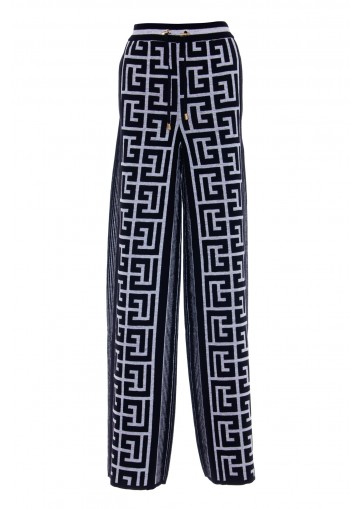 BALMAIN MAXI MONOGRAM STRIPPED LARGE SWEATPANTS