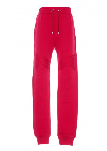 BALMAIN RIBBED BALMAIN PRINTED SWEATPANTS