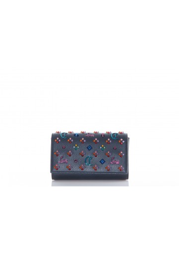 CHRISTIAN LOUBOUTIN CARASKY CLUTCH MISS DENIM