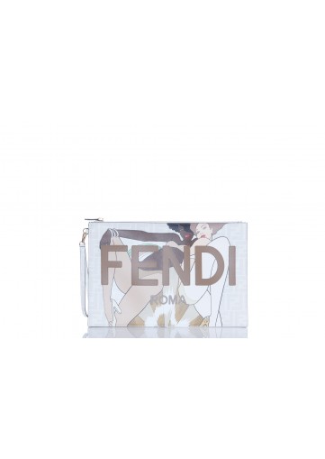 FENDI LARGE FLAT POUC TESS.PU FF 197