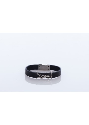 CASSANDRE double wrap bracelet in leather and metal | Saint Laurent | YSL .com
