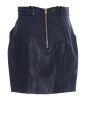 HW 8 BTN LEATHER SHORT SKIRT