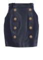 HW 8 BTN LEATHER SHORT SKIRT