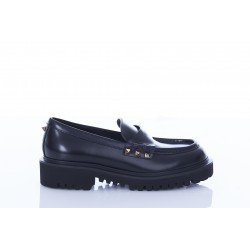 LOAFER ROCKSTUD T.25/50 VITELLO /PLATINUM STUDS/RS