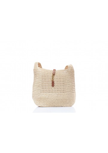 RAFFIA SHOULDER BAG RAFFIA CROCHET/CUIR VEGETAL