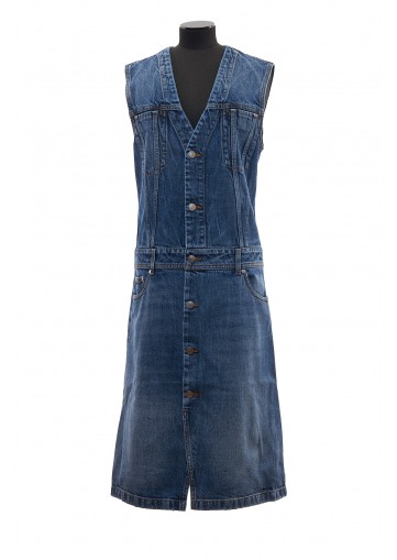 MID BLUE GILET DRESS