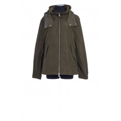 SHORT TECHNICAL LEATHER PARKA