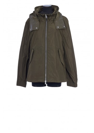 SHORT TECHNICAL LEATHER PARKA