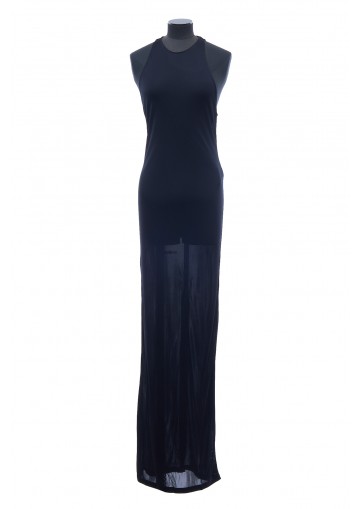 ROBE LONGUE EMMANCHU JERSEY VISCOSE BRILLANT LEGER