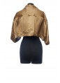 MONOGRAM SATIN CROP SHIRT