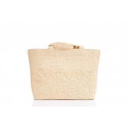 SUPPLE SAINT LAURENT TOTE BAG RAFFIA TRESSE BRODERIE