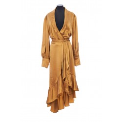 SILK WRAP MIDI DRESS