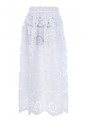 LEXI EMBROIDERED MIDI SKIRT