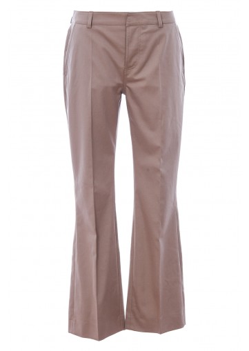 FLARE COTTON GABARDINE PANTS