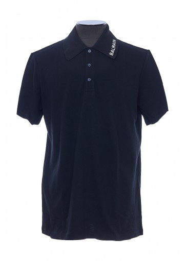 BALMAIN STITCH COLLAR POLO -STRAIGHT FIT