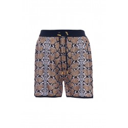 GLITTERED PYTHON KNIT SHORTS