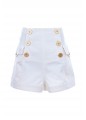 6 BTN WHITE DENIM SHORTS