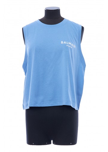 BALMAIN FLOCK DETAIL BULKY TANK TOP