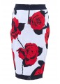 RED ROSES JQD KNEE KNIT SKIRT