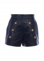 6 BTN QUILTED LEATHER SHORTS