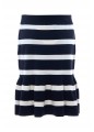 RUFFL DTL STRP SKIRT STRIPE WOOL PLAIN/