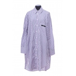 CURVED LOGO STRIPE SHIRTDRESS