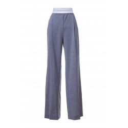 HIGH WAISTED PLEATED PANT WITH LOGO ELASTIC