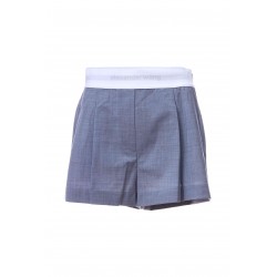 HIGH WAISTED PLEATED SHORT WITH LOGO ELASTIC