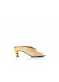 SANDAL LEATH PALM LAME GOLD HEEL