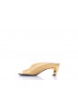 SANDAL LEATH PALM LAME GOLD HEEL