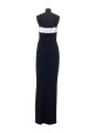 B&W DRAPED V-NECK CREPE LONG SLIT