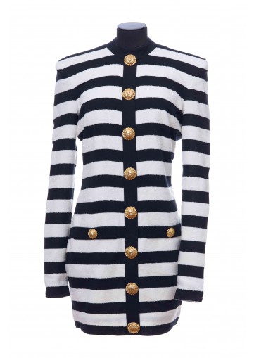 LS BUTTONED STRIPE JERSEY SHORT