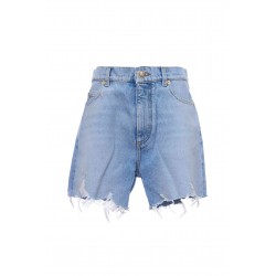 RAW EDGE LIGHT BLUE DENIM SHORTS