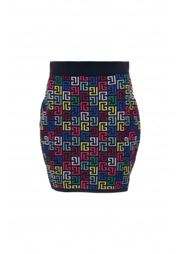 POP MONOGRAM SHORT KNIT SKIRT