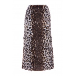 SKIRT-FAUX FUR LEOPARD JACQUARD