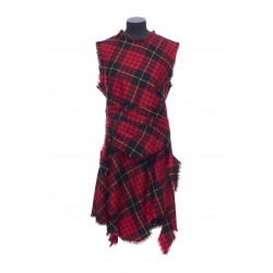 DAY DRESS-WOOL TARTAN CHECK