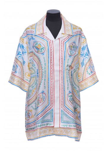 SHORT SLEEVE CUBAN COLLAR SHIRT SILK TWILL