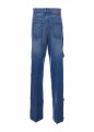 SNAP BLUE DENIM LOOSE JEANS